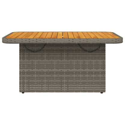 Tuintafel 90x55x71 cm poly rattan en acaciahout grijs - AllerleiShop