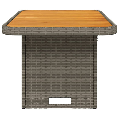 Tuintafel 90x55x71 cm poly rattan en acaciahout grijs - AllerleiShop