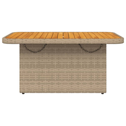 Tuintafel 90x55x71 cm poly rattan en acaciahout beige - AllerleiShop