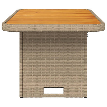 Tuintafel 90x55x71 cm poly rattan en acaciahout beige - AllerleiShop