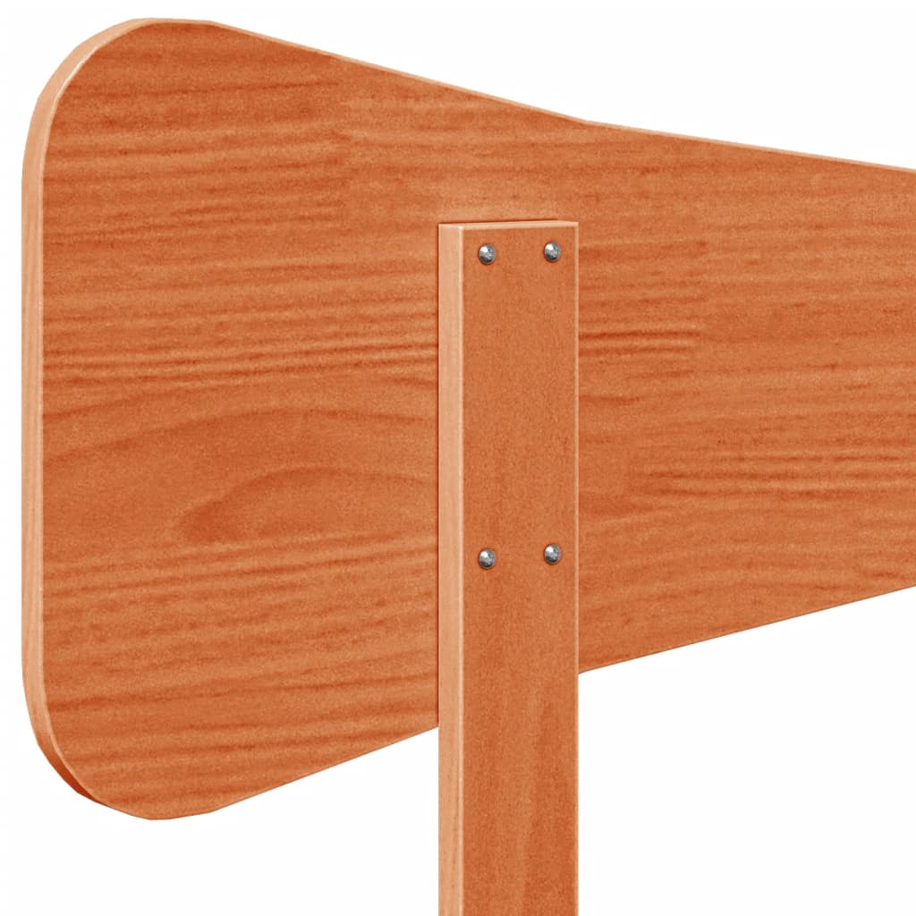 Hoofdbord 140 cm massief grenenhout wasbruin