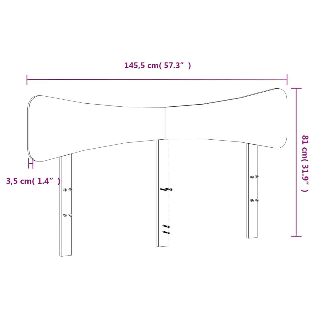 Hoofdbord 140 cm massief grenenhout wasbruin