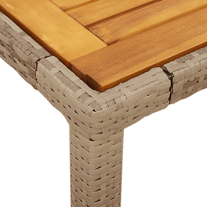 Tuintafel 90x90x75 cm poly rattan en acaciahout beige - AllerleiShop