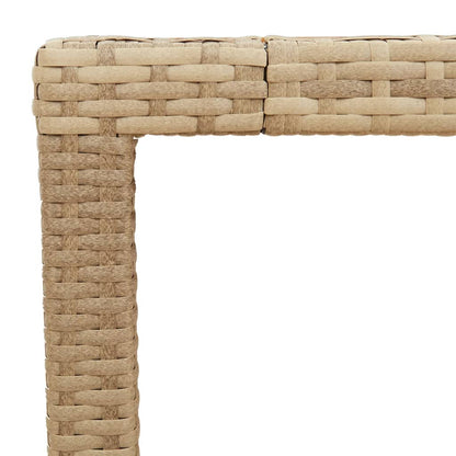 Tuintafel 90x90x75 cm poly rattan en acaciahout beige - AllerleiShop