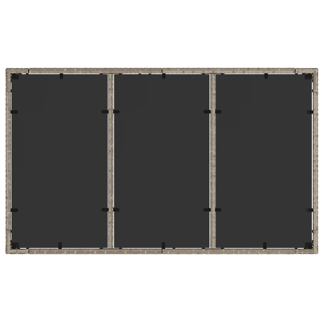 Tuintafel met glazen blad 150x90x75 cm poly rattan lichtgrijs - AllerleiShop