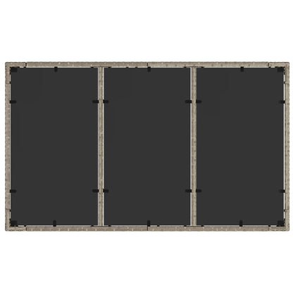 Tuintafel met glazen blad 150x90x75 cm poly rattan lichtgrijs - AllerleiShop