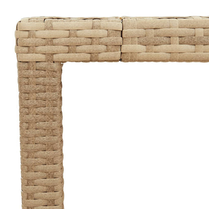 Tuintafel 150x90x75 cm poly rattan en massief acaciahout beige - AllerleiShop