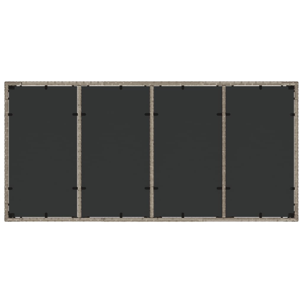 Tuintafel met glazen blad 190x90x75 cm poly rattan lichtgrijs - AllerleiShop