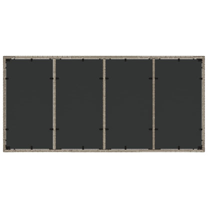 Tuintafel met glazen blad 190x90x75 cm poly rattan lichtgrijs - AllerleiShop