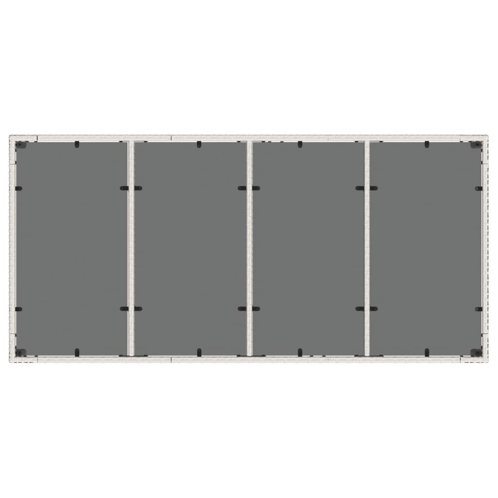 Tuintafel met glazen blad 190x90x75 cm poly rattan wit - AllerleiShop