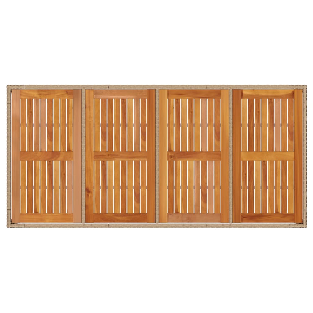 Tuintafel 190x90x75 cm poly rattan en acaciahout beige - AllerleiShop