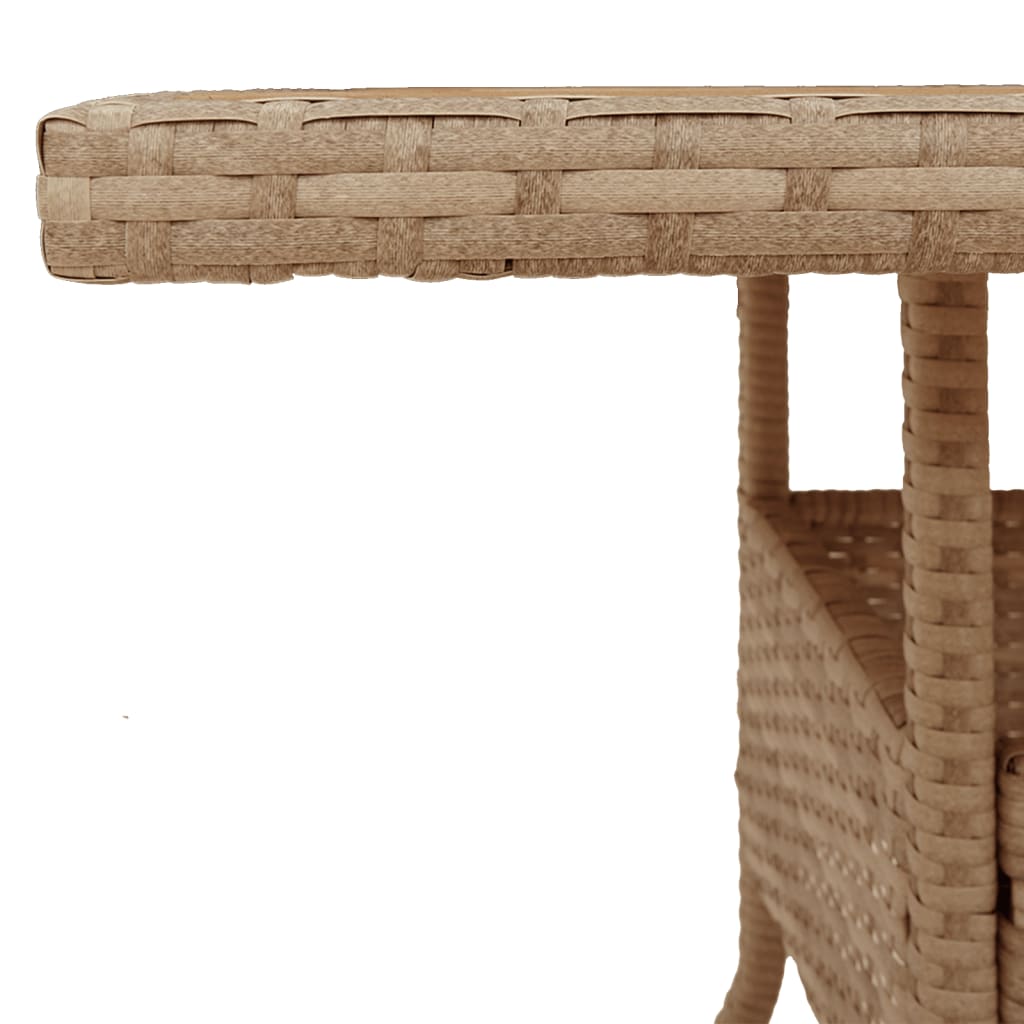 Tuintafel 80x80x75 cm poly rattan en acaciahout beige - AllerleiShop