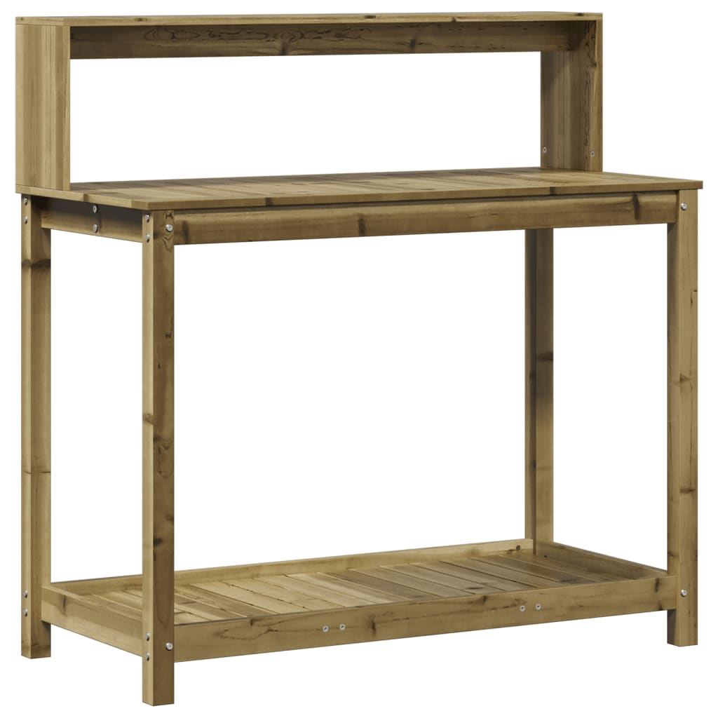 Oppottafel met schappen 108x50x109,5 cm geïmpregneerd hout