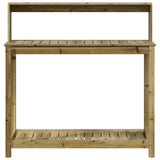 Oppottafel met schappen 108x50x109,5 cm geïmpregneerd hout