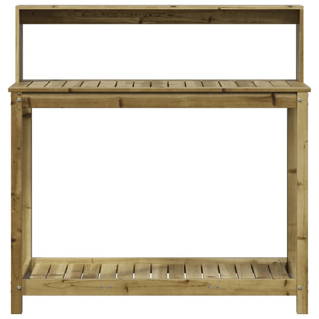 Oppottafel met schappen 108x50x109,5 cm geïmpregneerd hout