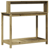 Oppottafel met schappen 108x50x109,5 cm geïmpregneerd hout