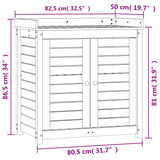 Oppottafel met schappen 82,5x50x86,5 cm massief grenenhout