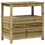 Oppottafel met schappen 82,5x45x81 cm geïmpregneerd hout