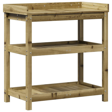 Oppottafel met schappen 82,5x45x86,5 cm geïmpregneerd hout