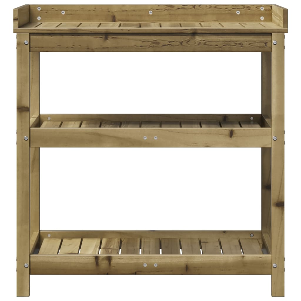 Oppottafel met schappen 82,5x45x86,5 cm geïmpregneerd hout