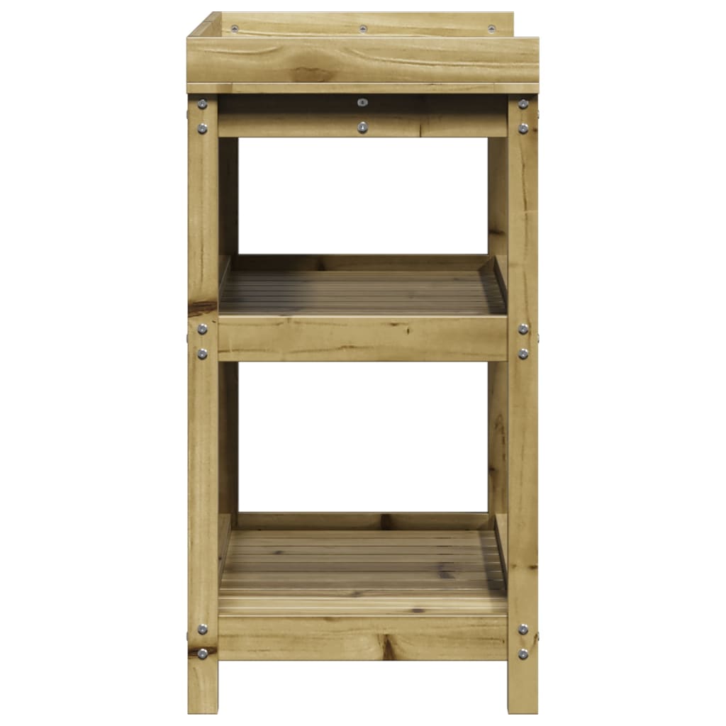 Oppottafel met schappen 82,5x45x86,5 cm geïmpregneerd hout