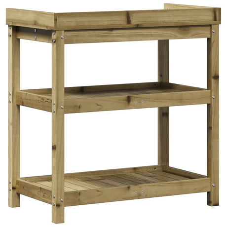 Oppottafel met schappen 82,5x45x86,5 cm geïmpregneerd hout