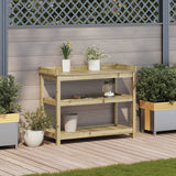 Houten oppottafel met open schappen 108x45x86,5 cm - Geïmpregneerd grenenhout