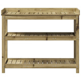 Houten oppottafel met open schappen 108x45x86,5 cm - Geïmpregneerd grenenhout