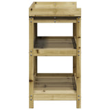 Houten oppottafel met open schappen 108x45x86,5 cm - Geïmpregneerd grenenhout