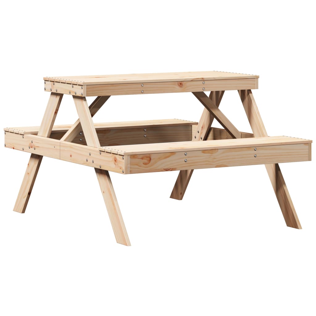 Picknicktafel 105x134x75 cm massief grenenhout - AllerleiShop