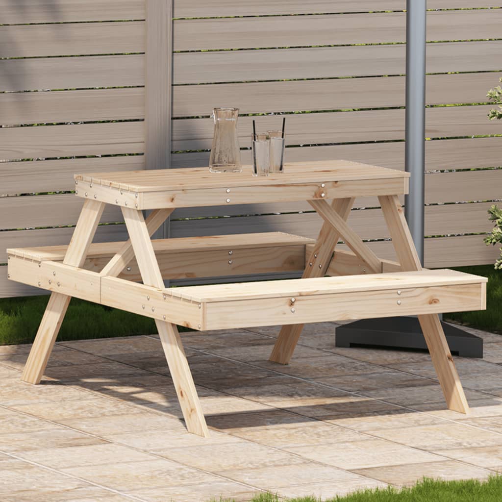 Picknicktafel 105x134x75 cm massief grenenhout - AllerleiShop