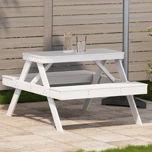 Picknicktafel 105x134x75 cm massief grenenhout wit - AllerleiShop