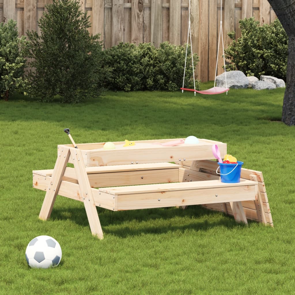 Picknicktafel met zandbak voor kinderen massief grenenhout - AllerleiShop