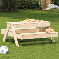 Picknicktafel met zandbak voor kinderen massief grenenhout