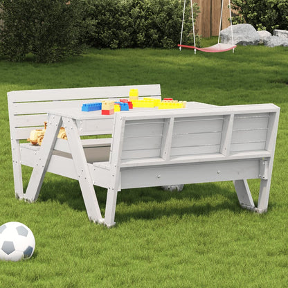 Picknicktafel voor kinderen 88x122x58 cm massief grenenhout wit - AllerleiShop