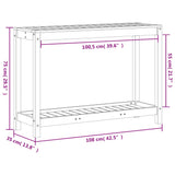 Oppottafel met schap 108x35x75 cm massief grenenhout wasbruin