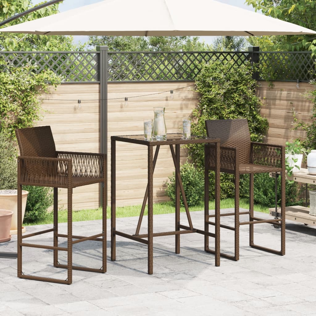 Tuinbartafel 70x70x110 cm poly rattan bruin - AllerleiShop