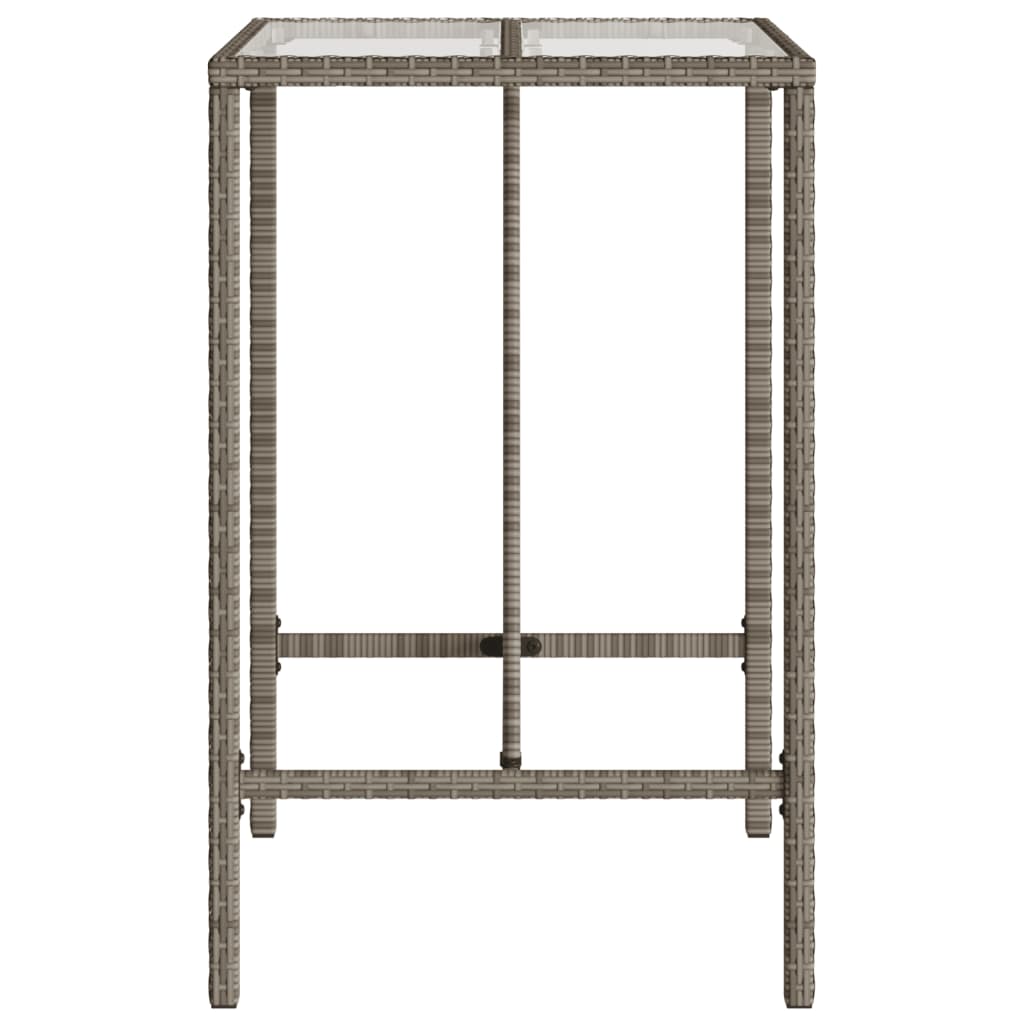 Tuinbartafel 70x70x110 cm poly rattan grijs - AllerleiShop