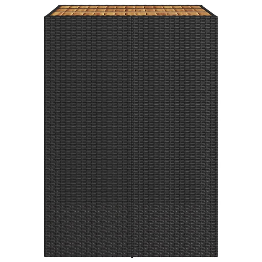 Tuinbartafel acaciahouten blad 105x80x110 cm poly rattan zwart - AllerleiShop