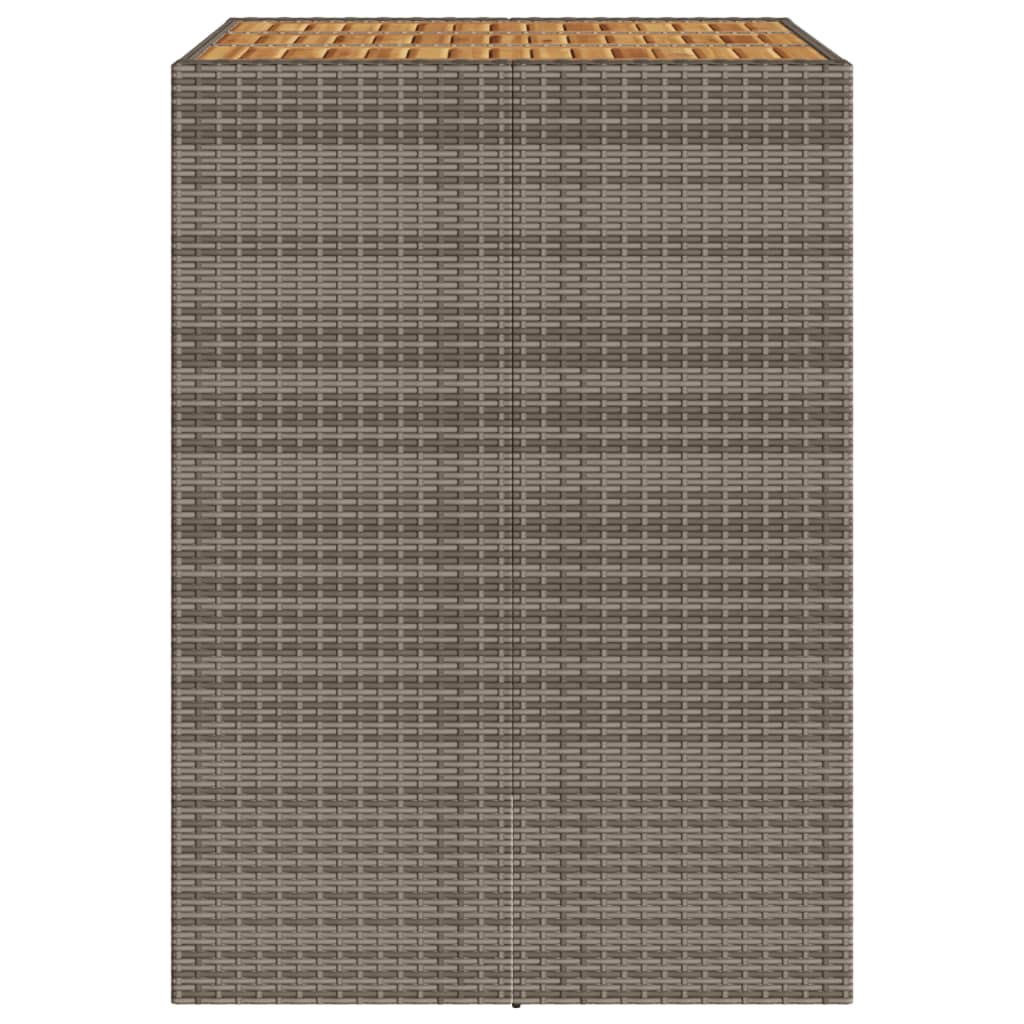 Tuinbartafel acaciahouten blad 105x80x110 cm poly rattan grijs - AllerleiShop