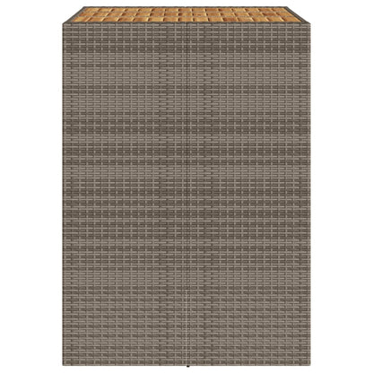 Tuinbartafel acaciahouten blad 105x80x110 cm poly rattan grijs - AllerleiShop