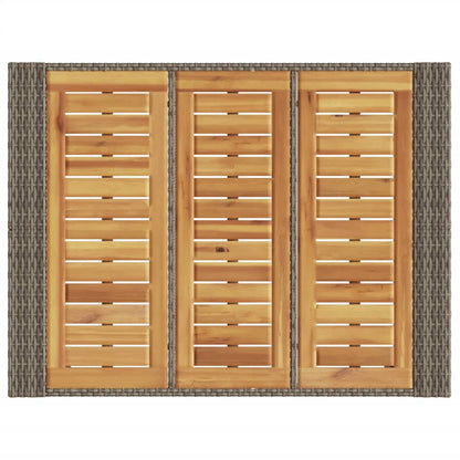 Tuinbartafel acaciahouten blad 105x80x110 cm poly rattan grijs - AllerleiShop