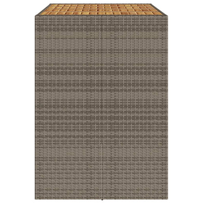 Tuinbartafel acaciahouten blad 145x80x110 cm poly rattan grijs - AllerleiShop