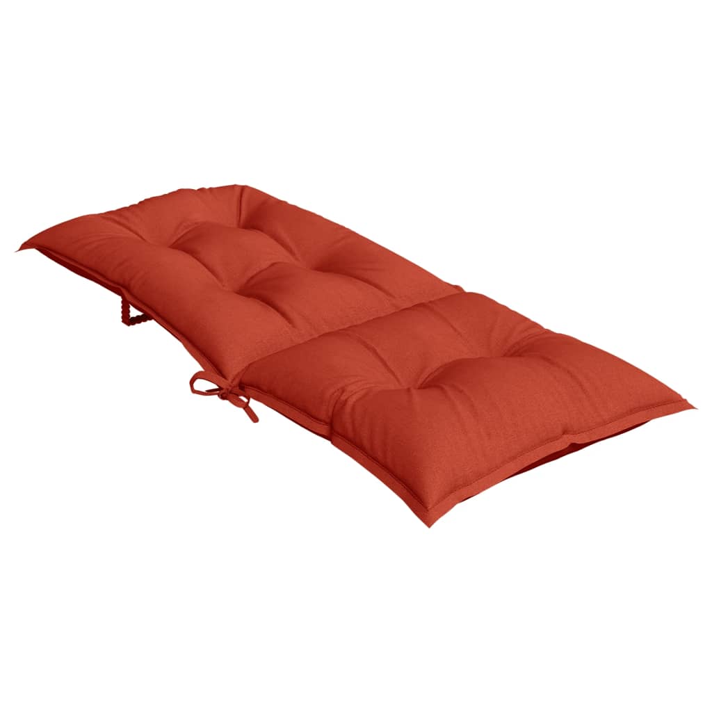 Stoelkussens 2 st hoge rug 120x50x7 cm stof gemêleerd rood - AllerleiShop