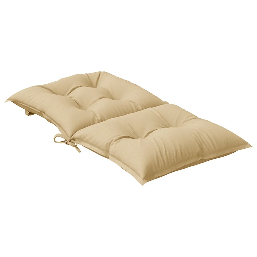 Stoelkussens 4 st lage rug 100x50x7 cm stof gemêleerd beige - AllerleiShop