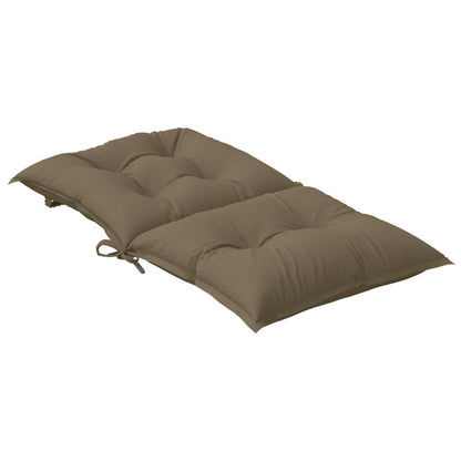 Stoelkussens 2 st lage rug 100x50x7 cm stof gemêleerd taupe - AllerleiShop