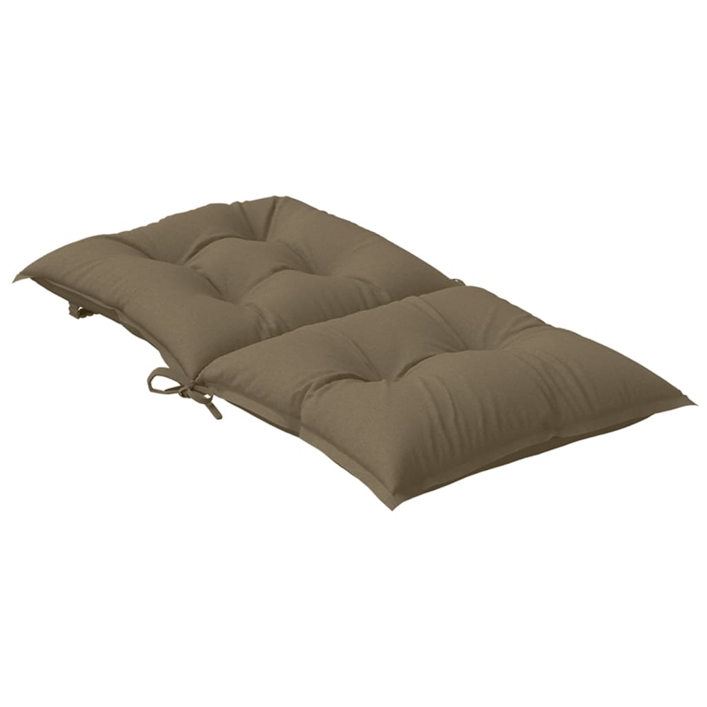 Stoelkussens 4 st lage rug 100x50x7 cm stof gemêleerd taupe - AllerleiShop