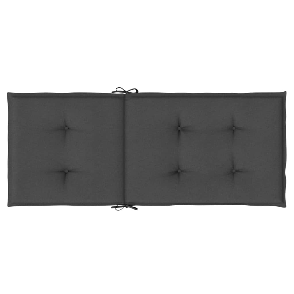 Stoelkussens 2 st hoge rug 120x50x4 cm stof gemêleerd antraciet - AllerleiShop