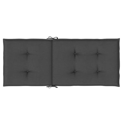 Stoelkussens 2 st hoge rug 120x50x4 cm stof gemêleerd antraciet - AllerleiShop