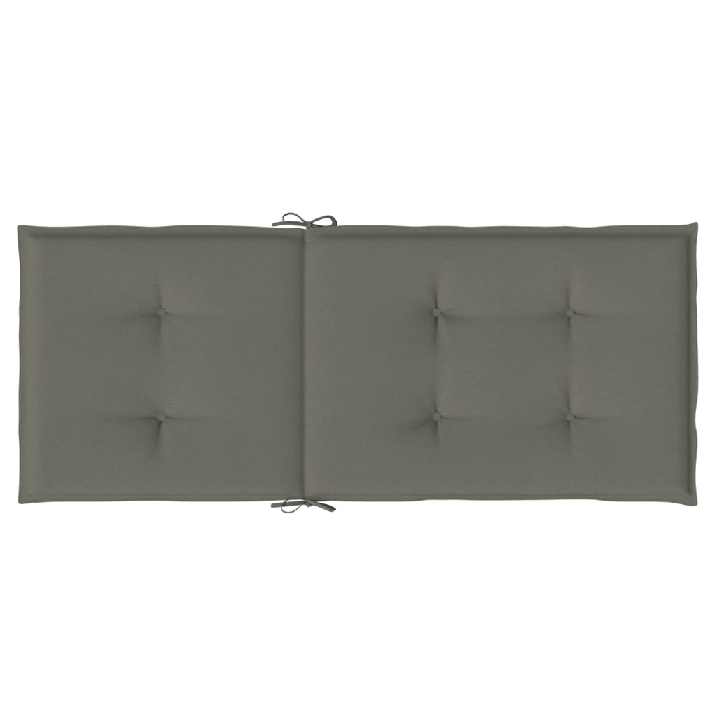 Stoelkussens 2 st hoge rug 120x50x4 cm stof donkergrijs - AllerleiShop